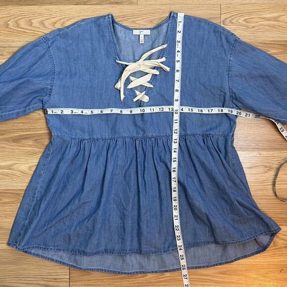 Joie lace up chambray top size small - Picture 11 of 11